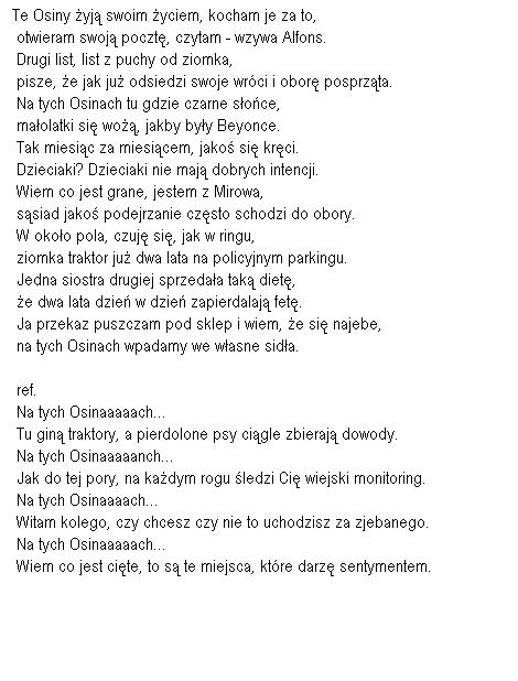 Piosenka o Osinach :D