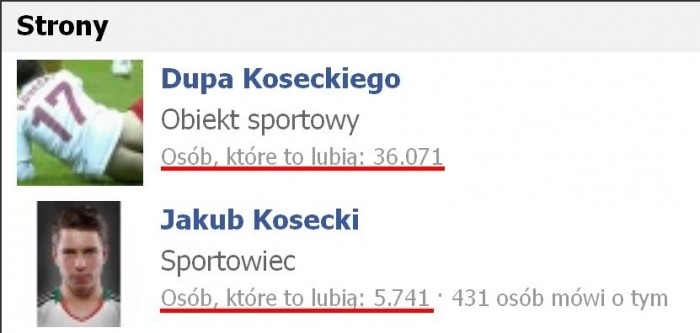 Popularność Koseckiego