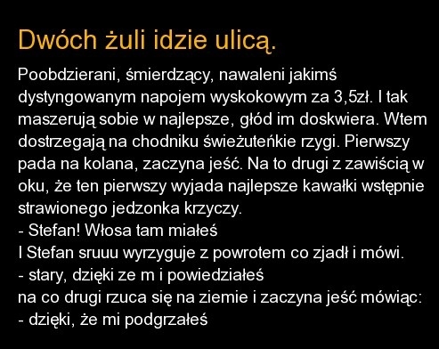 dwoch zuli idzie ulica