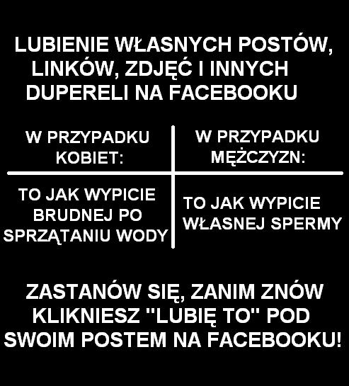 Lubi? to pod w?asnym postem na FB