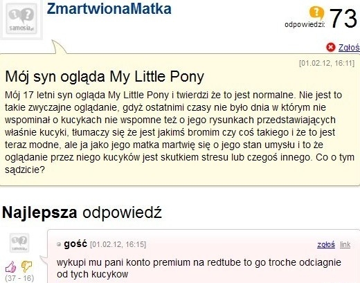 Mój syn ogl?da My Little Pony