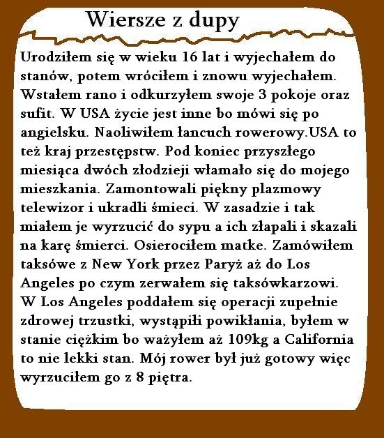 Wiersze z dupy