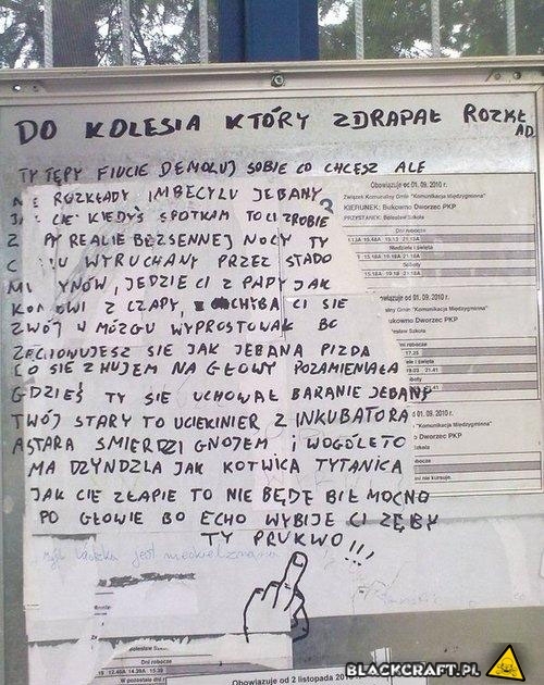 Kto zdrapał rozkład