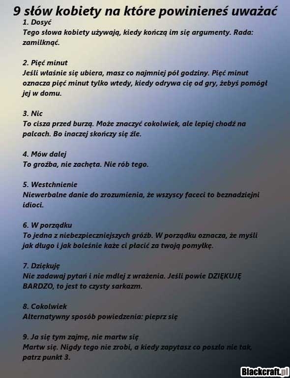 9 groźnych słów kobiety