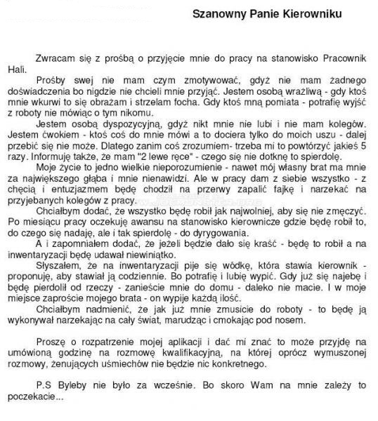 Podanie o prac?