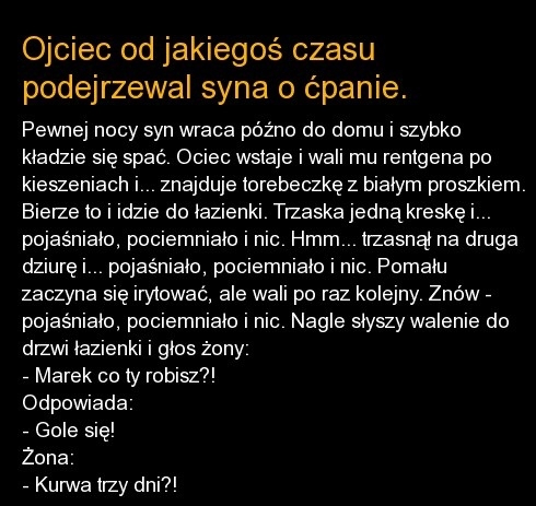 ojciec od jakiegos czasu podejrzewal syna