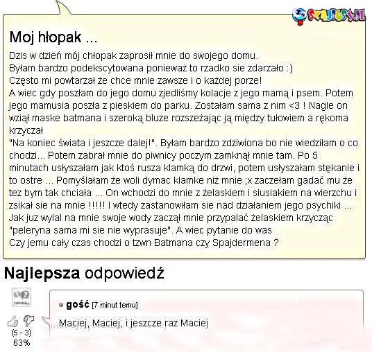 mój hłopak