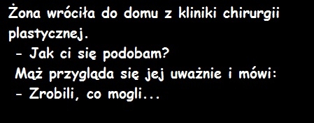 Żona po operacji plastycznej