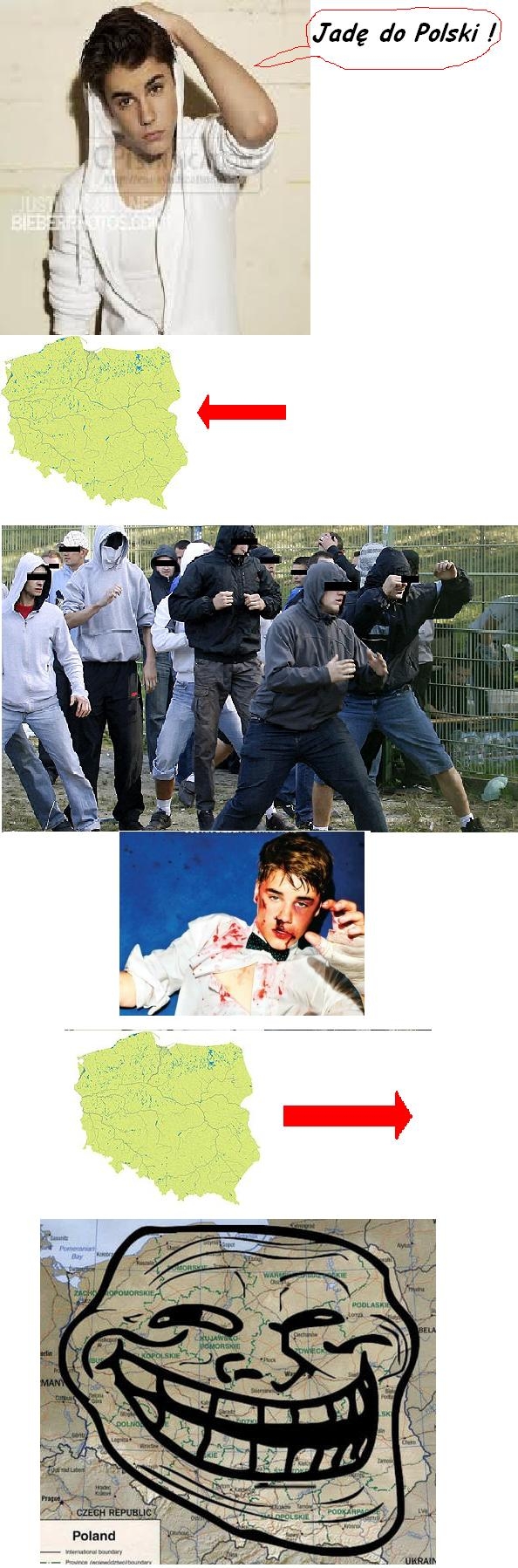 Bieber w polsce xD