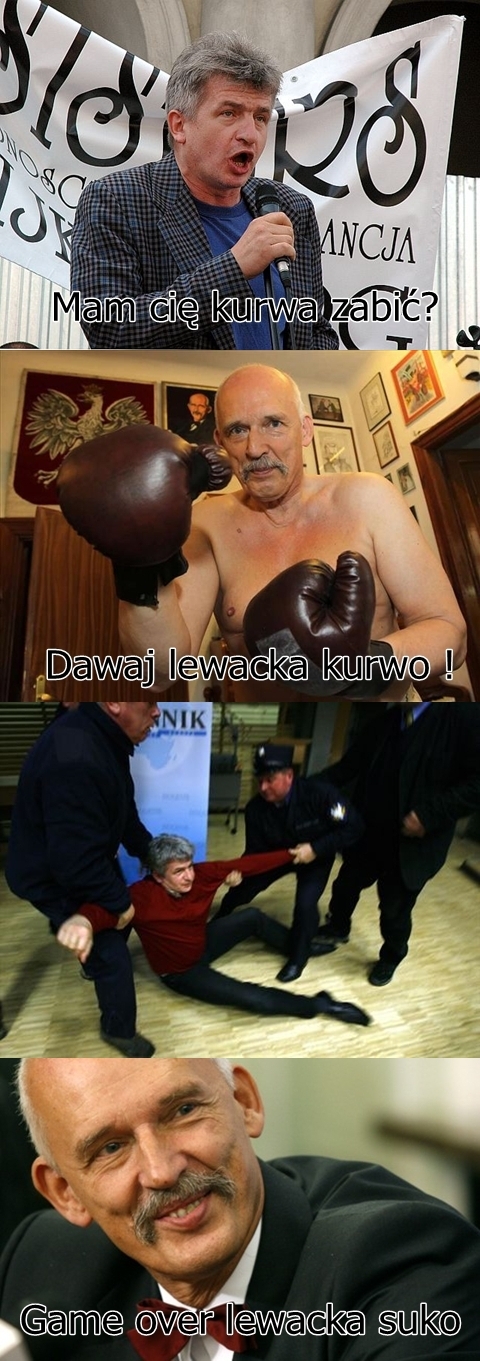 Korwin wpierdolił lewakowi