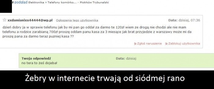 Żebry przeniosły się do internetu