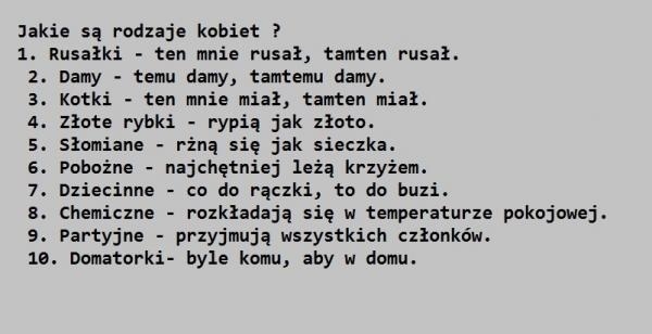 Rodzaje kobiet :