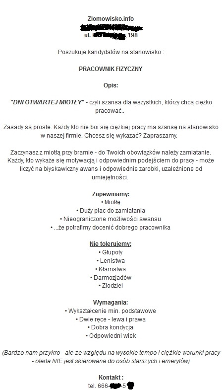 Ciekawa oferta pracy