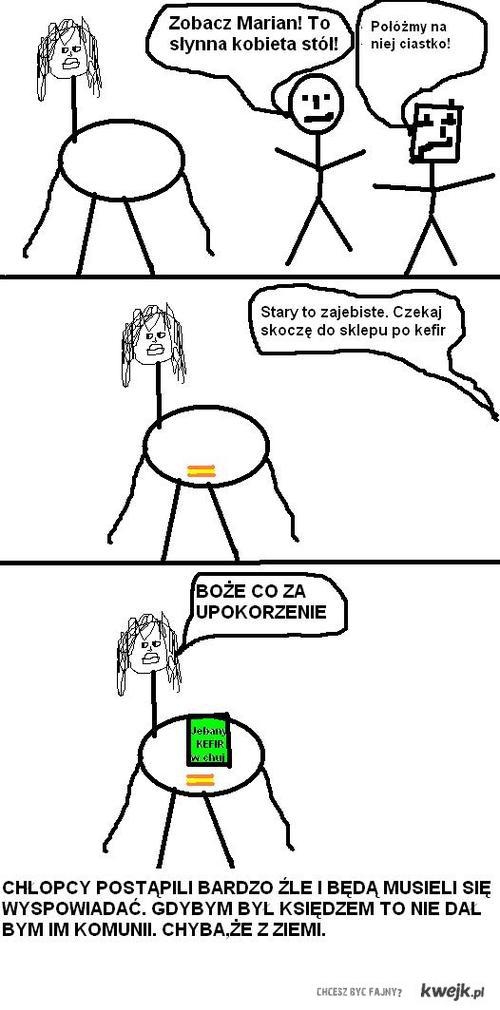 KOBIETA STÓŁ