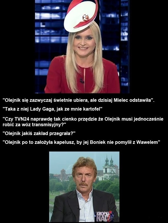 Antena na g?owie Olejnik...