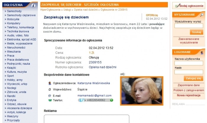 Opiekunka dla dziecka