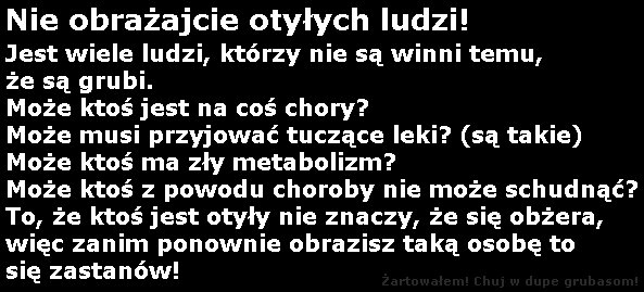 Nie obrażajcie ludzi otyłych!