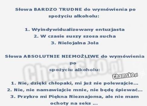 Czego nie wymówisz po pijaku?