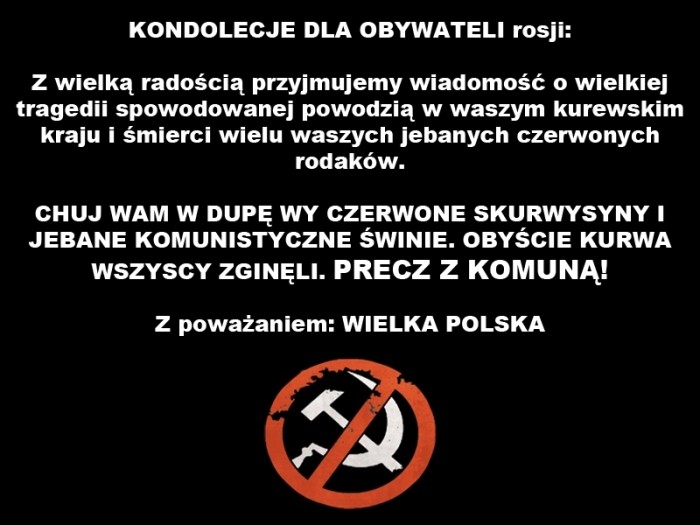 kondolencje dla czerwonych skurwysynow