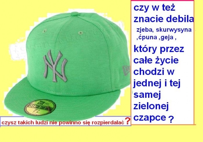 zjeb w zielonej czapce