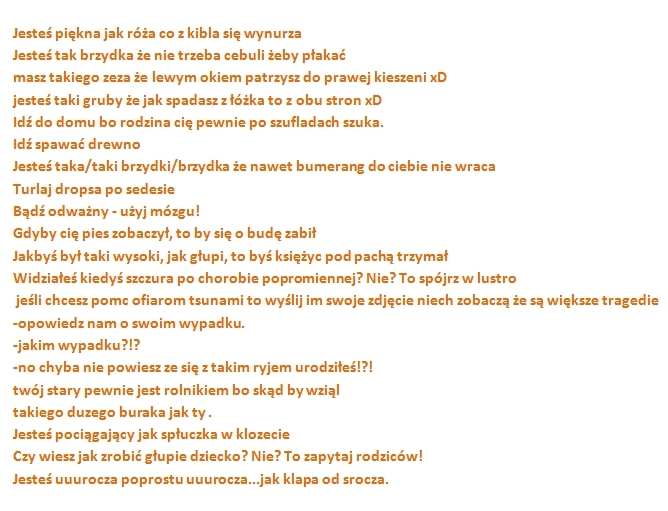 Chamstwo przyniesione z moerj szkoły