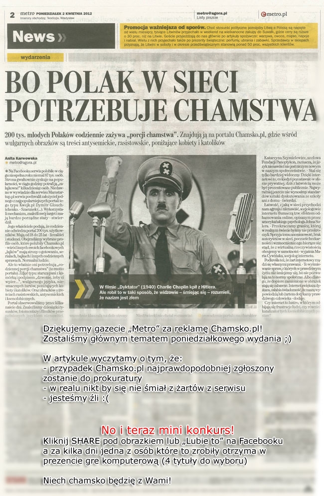 Chamsko w METRO