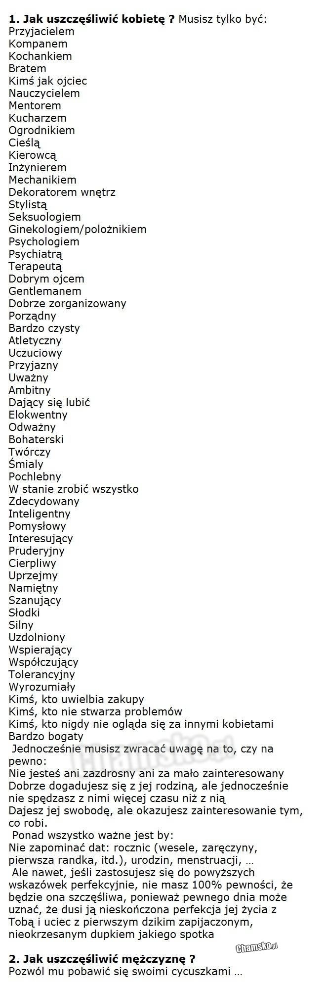 Jak uszczęśliwić faceta i kobiete
