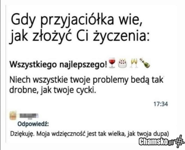 Przyjaciółka i życzenia