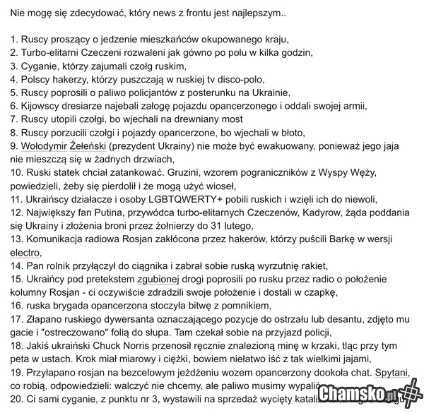 Newsy z frontu