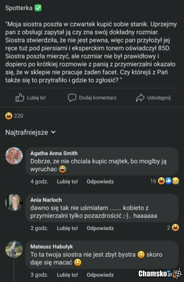 Mierzenie stanika.