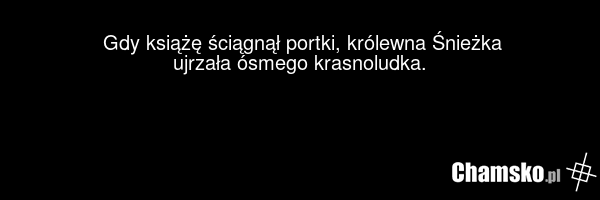 Gdy książę ściągnął portki, królewna Śnieżka ujrzała ósmego krasnoludka.