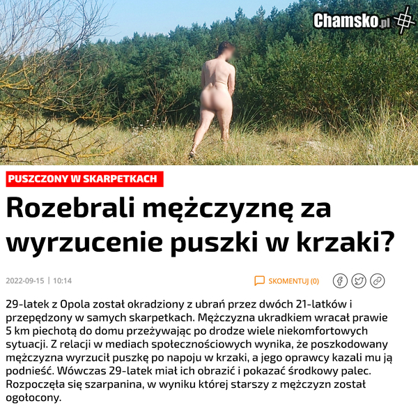 Puszka i wracanie w skarpetkach do domu