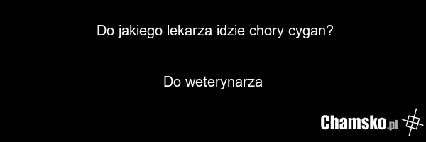 Do jakiego lekarza idzie chory cygan? Do weterynarza