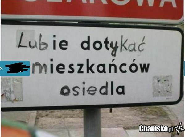 Znak na osiedlu
