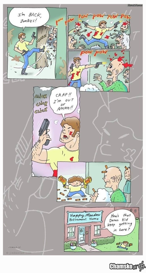 Walka z zombiakami w dzieciństwie
