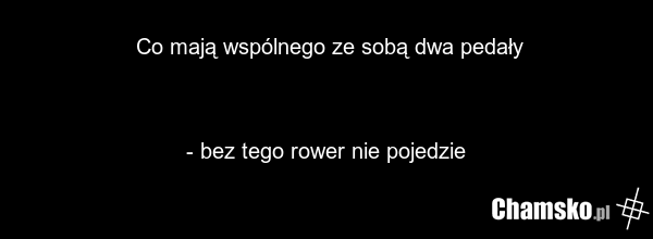 Co mają wspólnego ze sobą dwa pedały - bez tego rower nie pojedzie