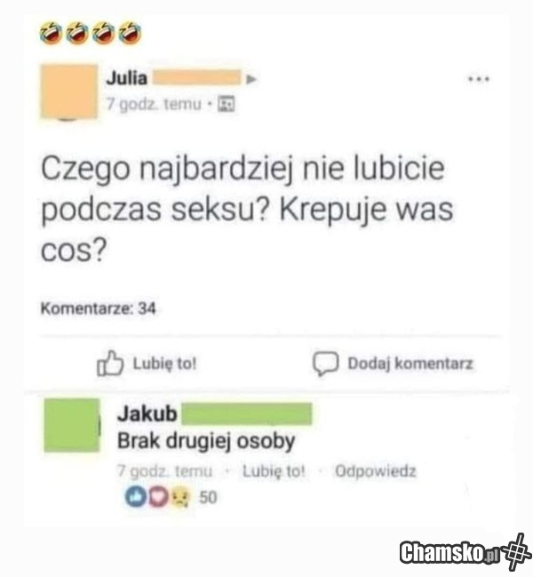 Za swoją połowicę ma tylko własną prawicę...