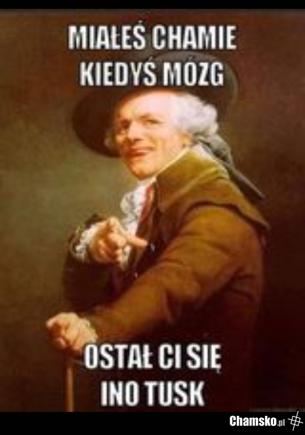 Miałeś chamie kiedyś mózg, ostał ci się ino Tusk...