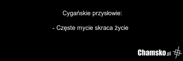 Cygańskie przysłowie: - Częste mycie skraca życie
