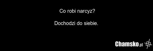 Co robi narcyz? Dochodzi do siebie.