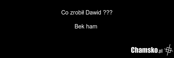 Co zrobił Dawid ??? Bek ham