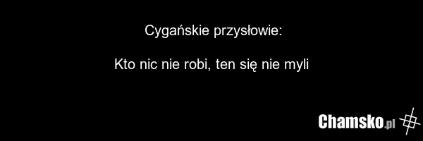 Cygańskie przysłowie: Kto nic nie robi, ten się nie myli