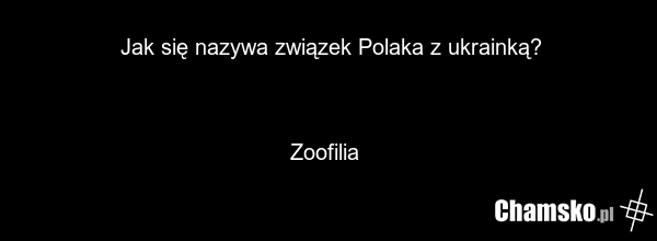 Jak się nazywa związek Polaka z ukrainką? Zoofilia