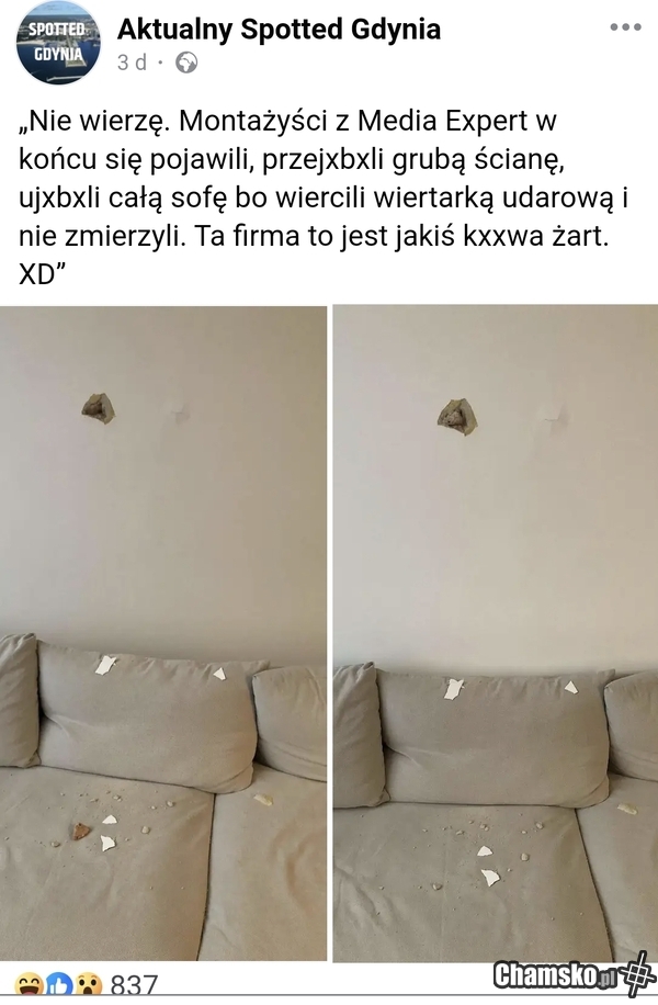 Barbara, a kto nam tak ścianę spierdolił? Ci panowie z Media Expert!