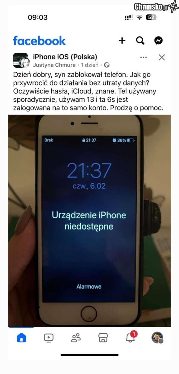 Ktoś wie, jak odblokować iPhone'a?
