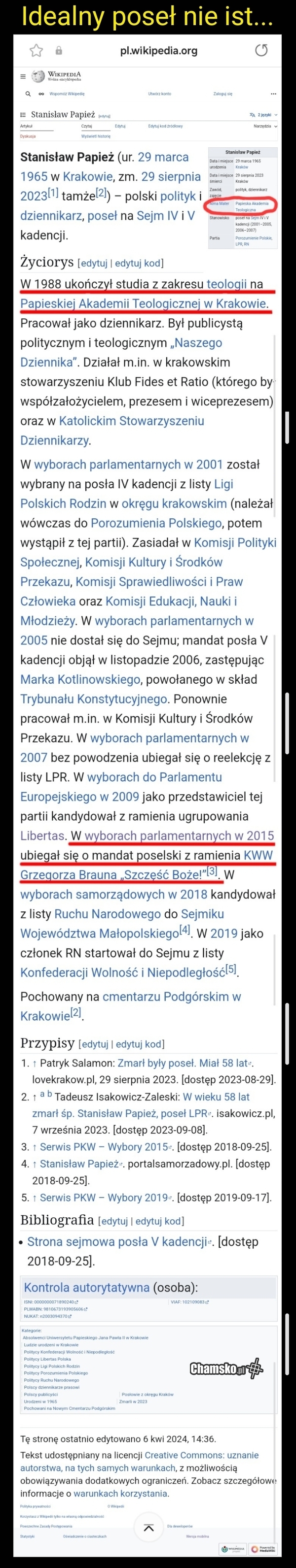 Idealny poseł nie ist...