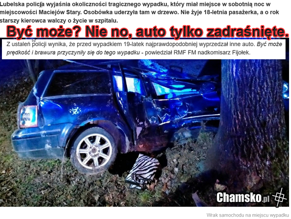 Nie no, prędkość tu nie miała nic do rzeczy, tylko młodej dupy szkoda.