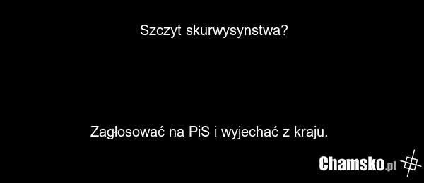 Szczyt skurwysynstwa? Zagłosować na PiS i wyjechać z kraju.