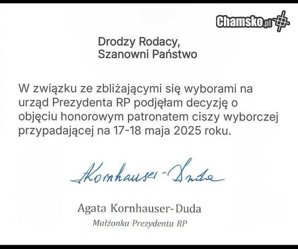 Najkrótszy żart: "Agata Kornhauser-Duda powiedziała"