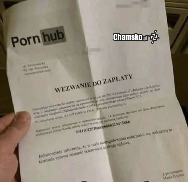 Próba oszustwa na Pornhuba